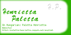 henrietta paletta business card